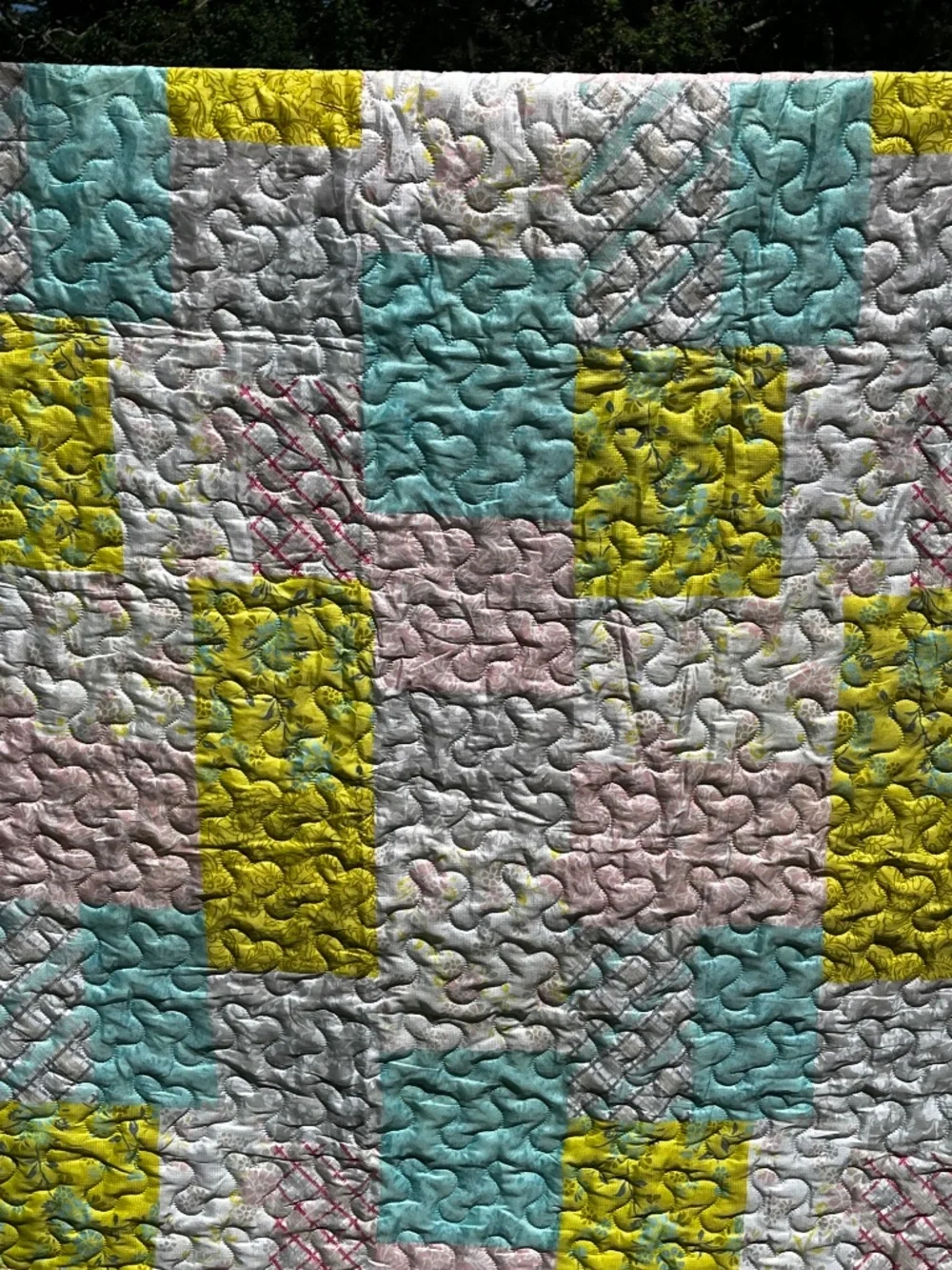 Queen patchwork quilt coverlet Cottagecore